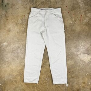 Uniqlo Carpenter Pants Women's Small Beige Cotton Linen Trouser Utility Workwear